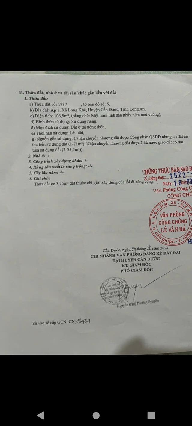 Đất thổ cư Long Khê 106m² giá 2.7 tỷ - Sổ hồng chính chủ, thương lượng ngay!