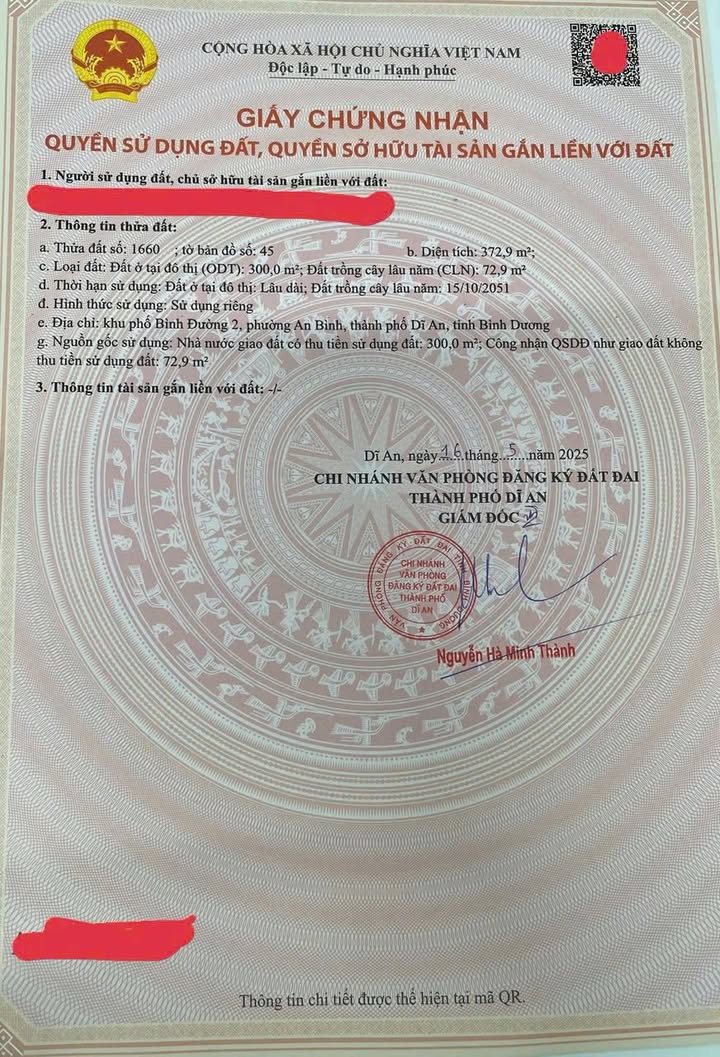 Đất mặt tiền An Bình, Dĩ An 374m² giá 35 tỷ - Đầu tư sinh lời ngay!