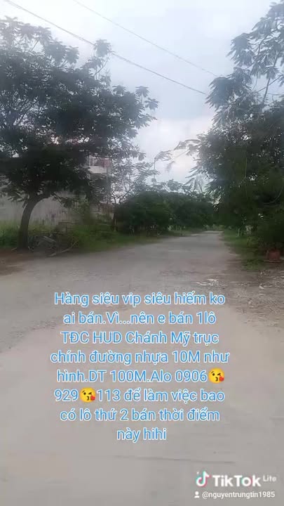 Đất nền TĐC HUD Chánh Mỹ 100m² giá 906.9 triệu - Cơ hội đầu tư hấp dẫn!
