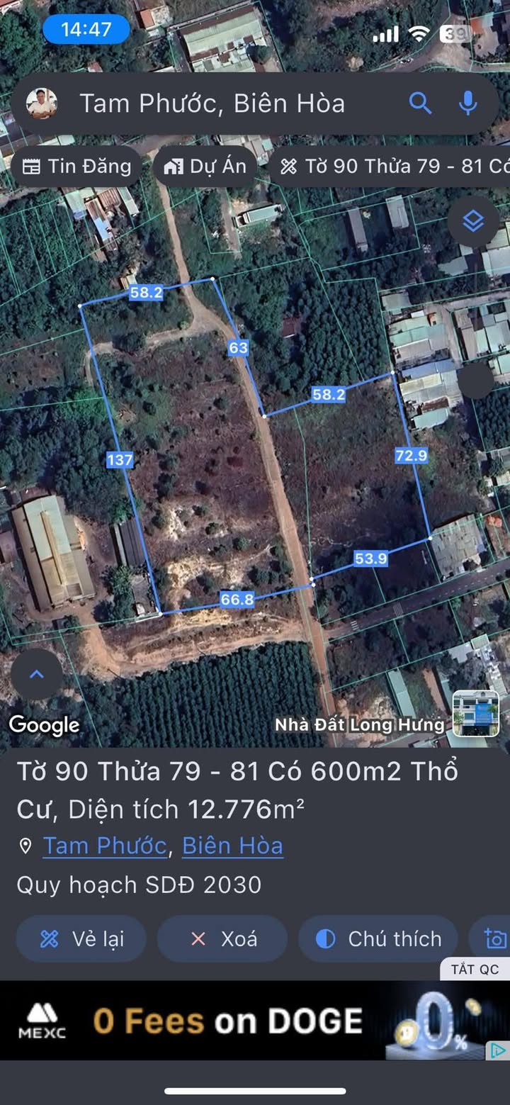 Đất trống Tam Phước Biên Hòa 12775m² giá chỉ 10 tỷ - Cơ hội đầu tư không thể bỏ lỡ!