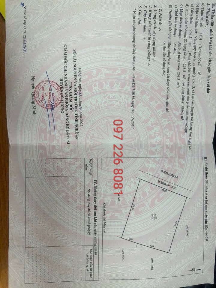 Đất ở xã Lạc Sơn, huyện Đô Lương 286m² giá 2.55 tỷ - Cơ hội đầu tư tốt!