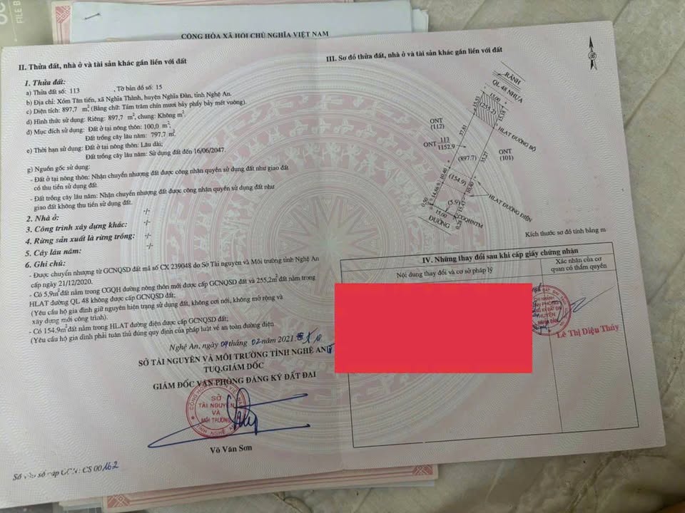 Đất thổ cư mặt đường Quốc lộ 48, Nghĩa Đàn 797m² - Cơ hội đầu tư hiếm có!