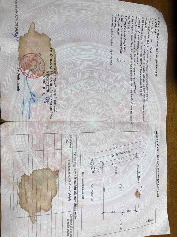 Đất nền Thanh Lâm, Thanh Chương 7200m² giá 6 tỷ - Cơ hội đầu tư sinh lời!