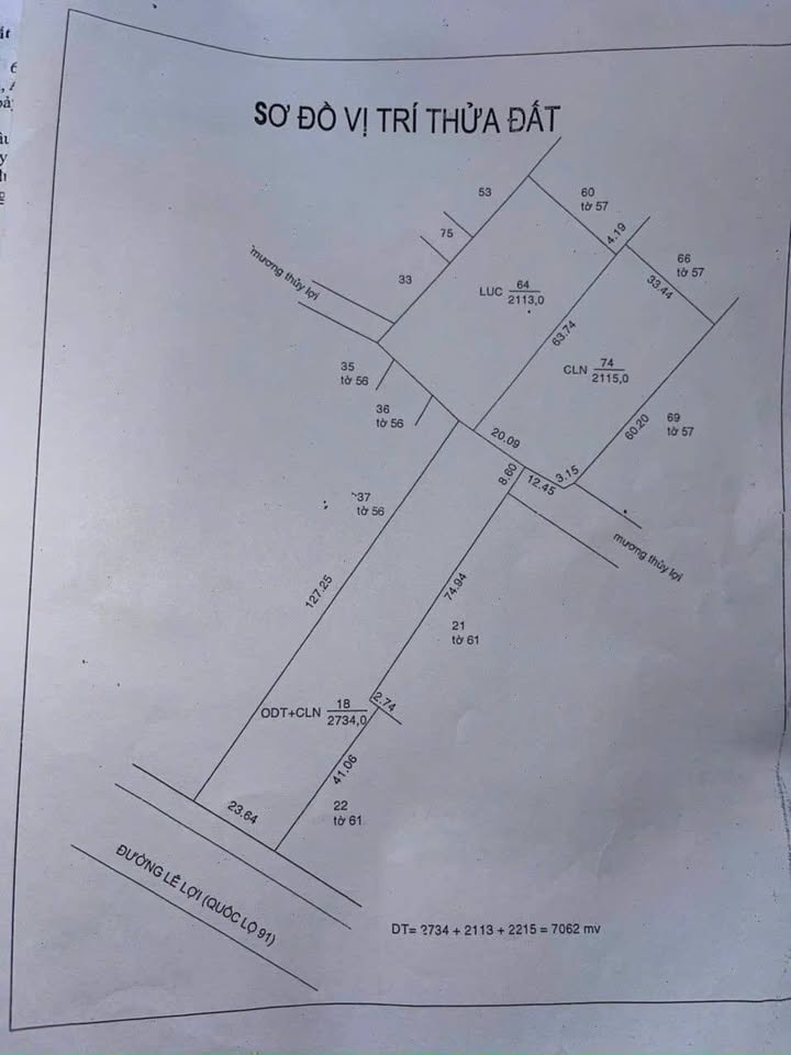 Đất nền mặt tiền đường Lê Lợi, Thị Trấn An Châu 7062m² - Đầu tư sinh lời ngay!