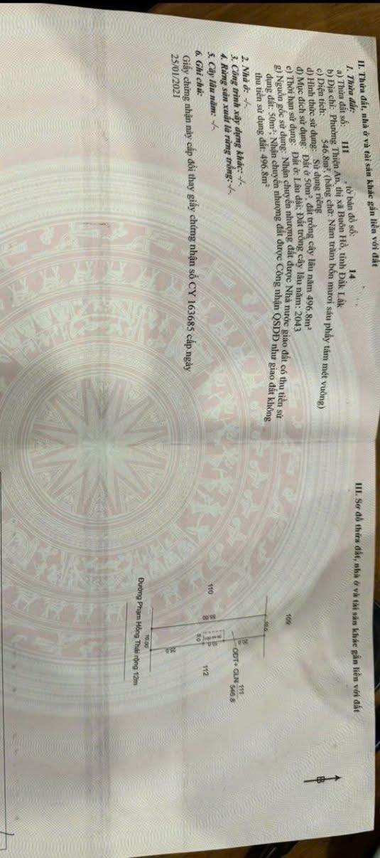 Đất nền Buôn Hồ 550m² giá 1.6 tỷ - Sổ đỏ chính chủ, đầu tư ngay!