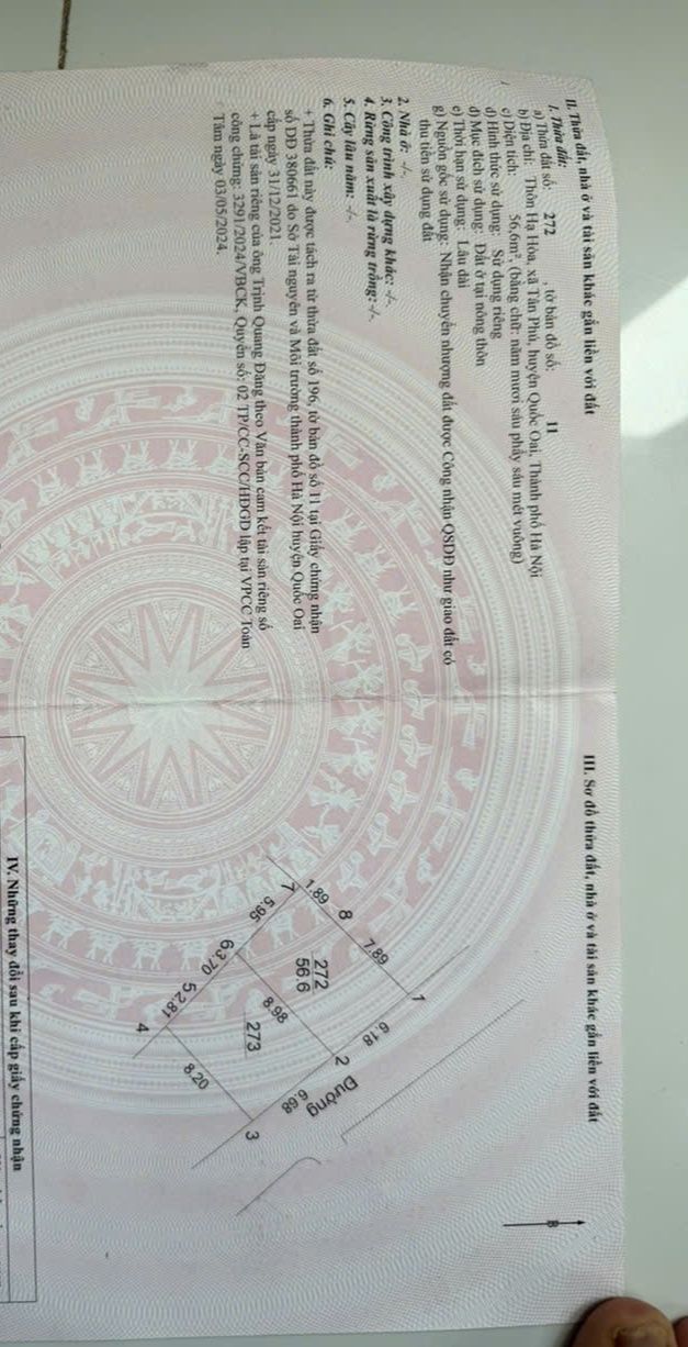 Lô đất Hưng Đạo, Quốc Oai 56.6m² giá chỉ 6 triệu/m² - Chính chủ bán gấp!