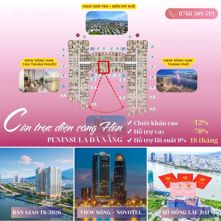 Căn hộ Peninsula Đà Nẵng 62m² giá 4 tỷ - View sông Hàn tuyệt đẹp!