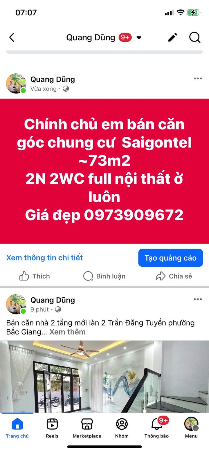 Chung cư Saigontel Central Park Bắc Giang 73m² giá thỏa thuận - Full nội thất, ở ngay!