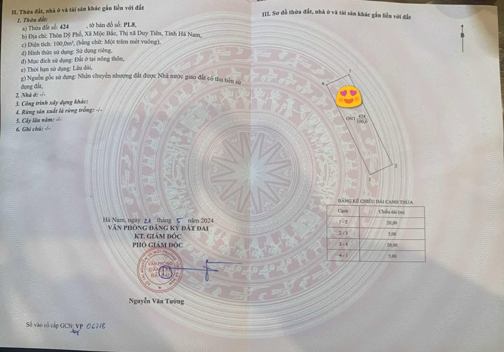 Đất nền Mộc Bắc - Duy Tiên 100m² giá 2 tỷ - Sổ đỏ chính chủ, giao dịch ngay!