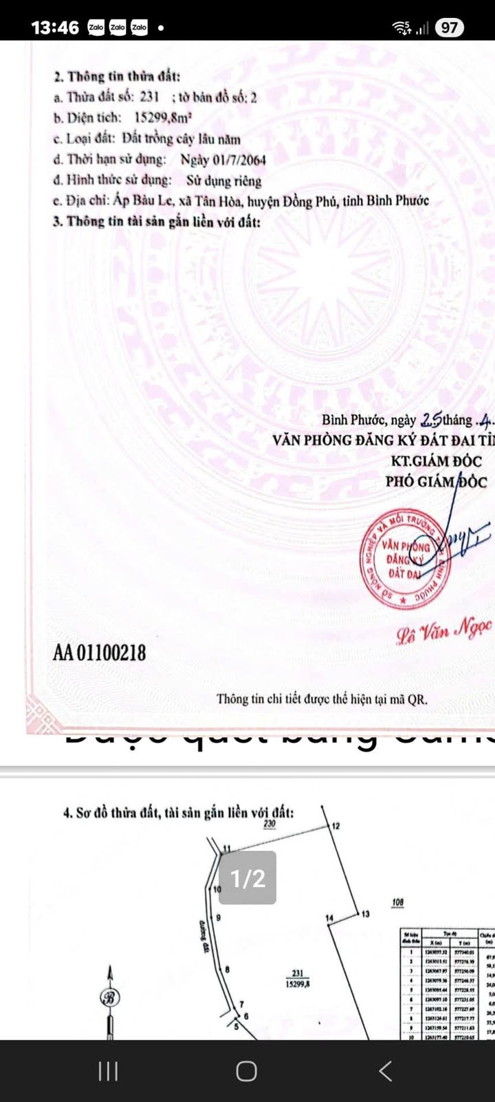 Đất cao su Tân Hòa, Đồng Phú 1,6ha giá 2,5 tỷ - Đầu tư sinh lời cao!