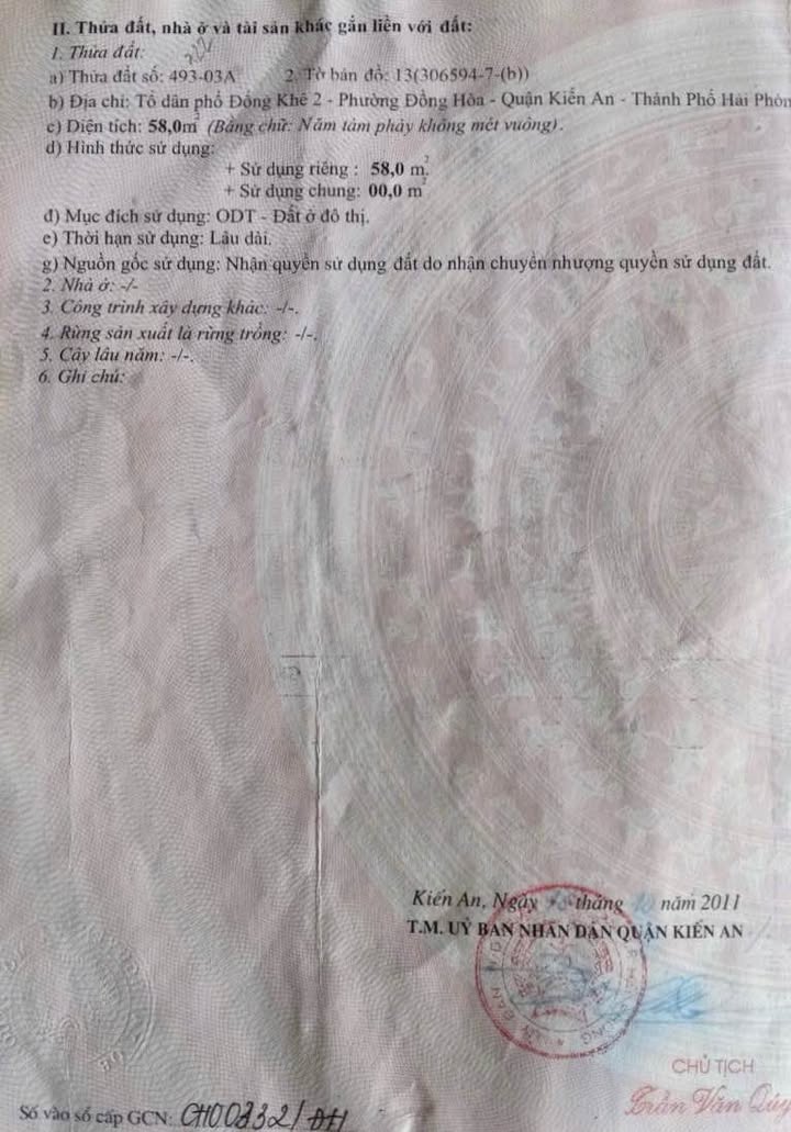 Đất nền Đồng Hoà, Kiến An 58m² giá 1.83 tỷ - Sổ đỏ chính chủ