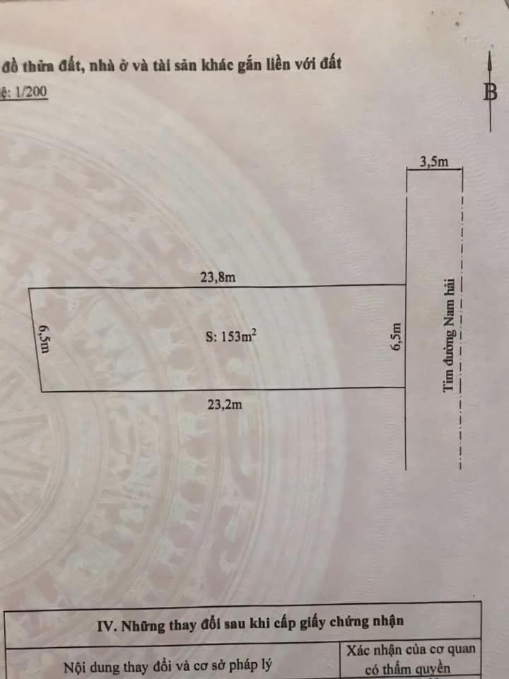 Lô đất mặt đường Nam Hải – Hải An – Hải Phòng 153m² giá 3.9 tỷ - Đầu tư sinh lời