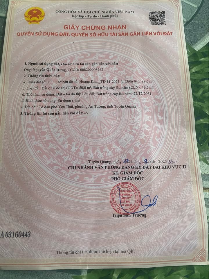 Đất thổ cư Hoàng Khai - 100m² chỉ 850 triệu - Cơ hội đầu tư hấp dẫn!