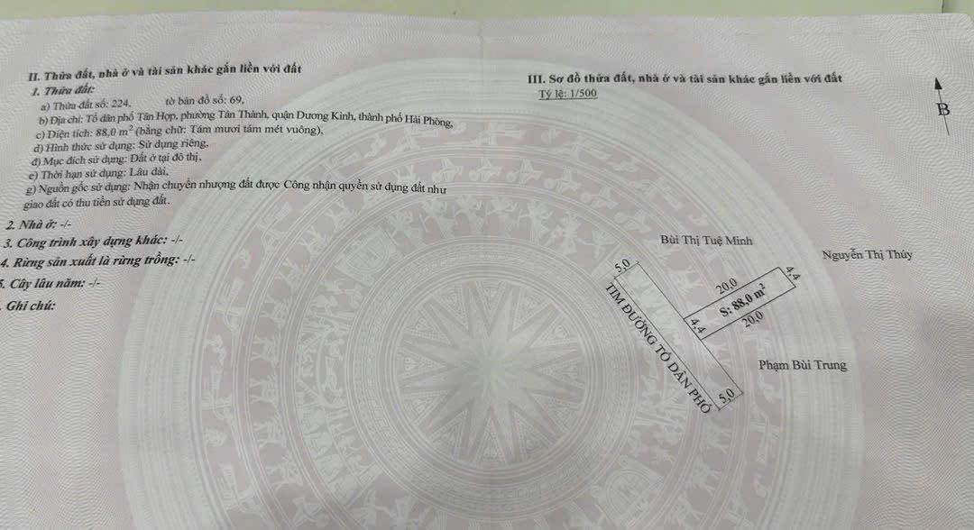Đất nền Tân Thành Hải Phòng 88m² giá chỉ 2 tỷ - Sổ đỏ chính chủ!
