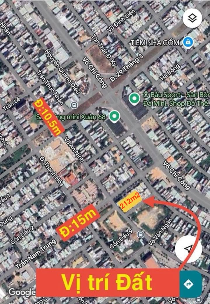 Đất nền Đường Võ An Ninh, Hòa Xuân 212m² giá 13 tỷ - Cơ hội đầu tư hot!