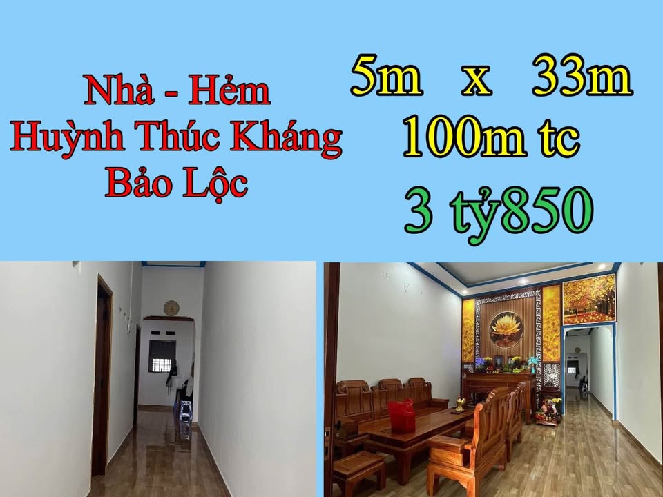 Nhà cấp 4 Hẻm Huỳnh Thúc Kháng Bảo Lộc 165m² giá 3.85 tỷ - Chính chủ bán gấp!