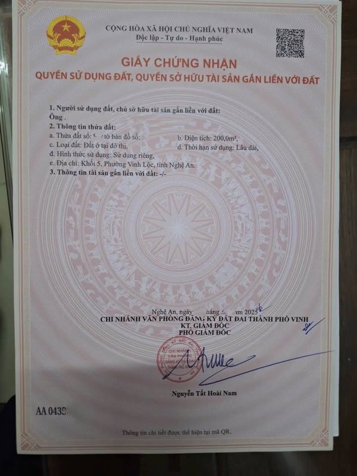 Đất lô góc đẹp tại xóm 5, Vinh Lộc, 200m² chỉ 3.48 tỷ - Cơ hội đầu tư không thể bỏ lỡ!