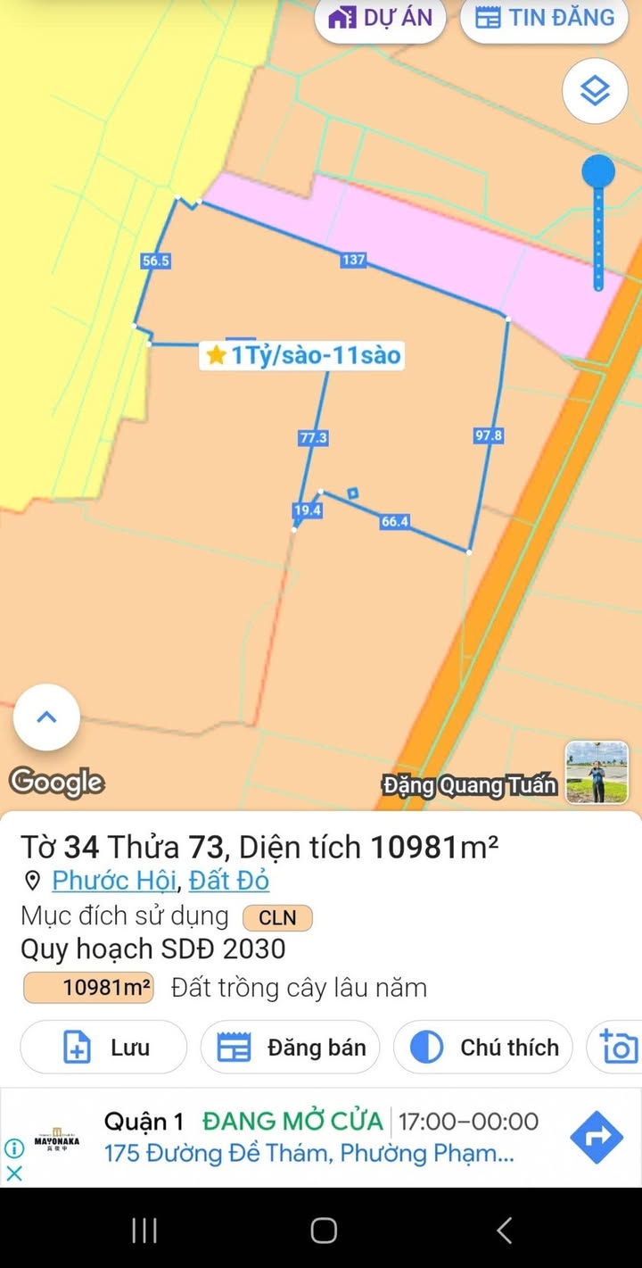 Đất nền Phước Hội Đất Đỏ 140m² giá 9.999 tỷ - Cơ hội đầu tư hấp dẫn!