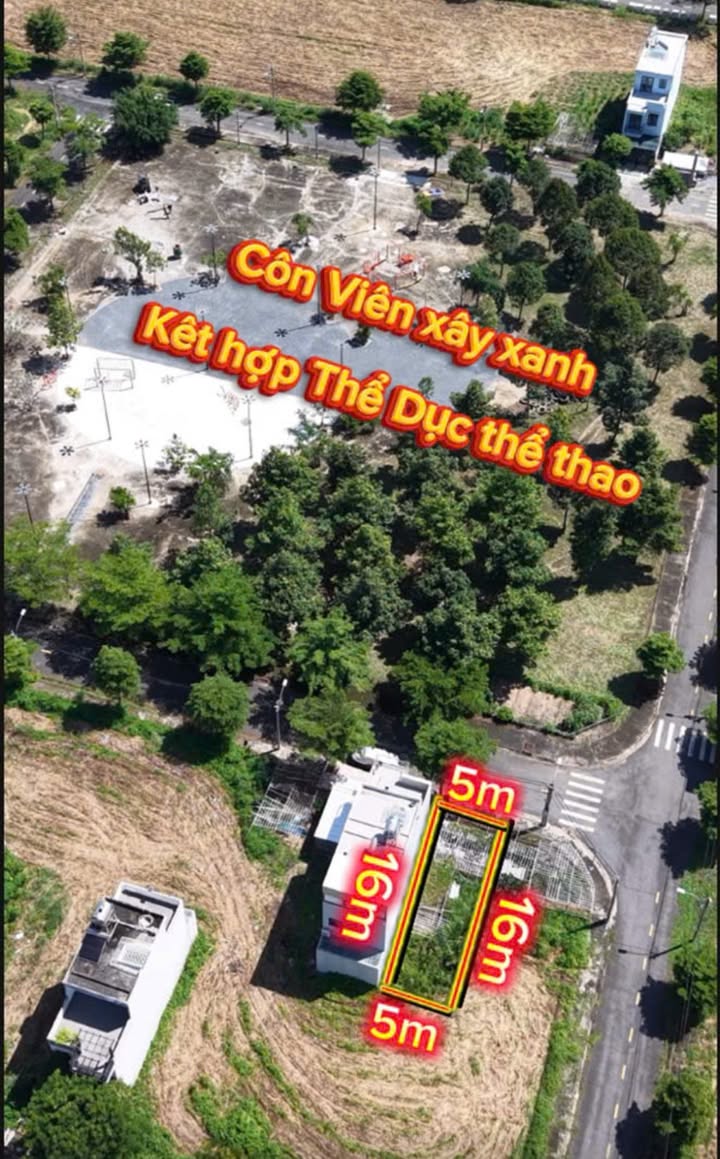 Đất nền Sài Gòn Village Long Hậu 80m² - Gần công viên lý tưởng để xây dựng