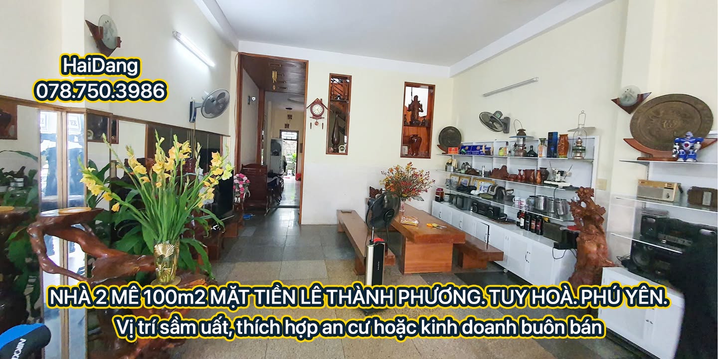 Nhà 2 Mê Mặt Tiền Lê Thành Phương Tuy Hòa 100m² giá 6.2 tỷ - Khu vực sầm uất, thuận tiện kinh doanh!