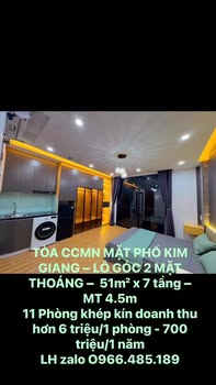 Chính chủ bán tòa CCMN mặt phố Kim Giang 51m² giá 21 tỷ - Đầu tư sinh lời cao!