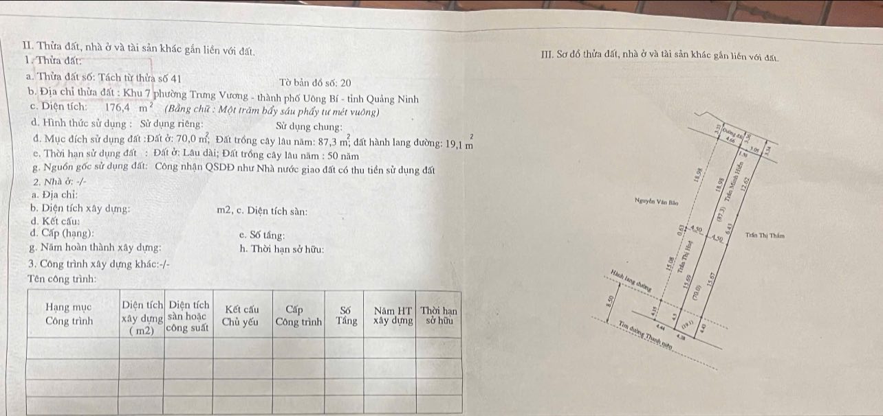 Đất nền 176,4m² tại Khu 7, Trưng Vương - 3,1 tỷ, hướng Đông Nam, vị trí đẹp!