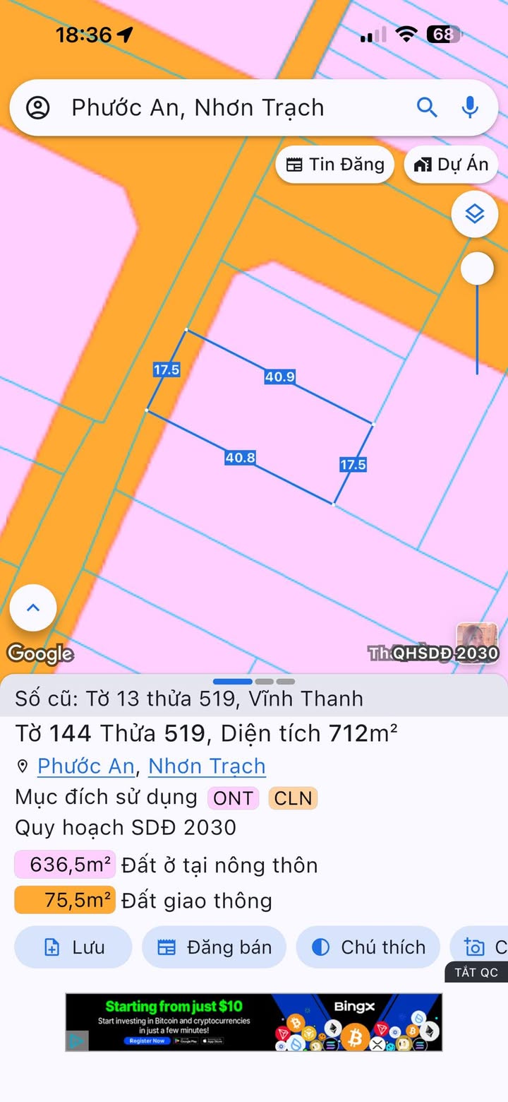 Đất nền Nhơn Trạch 712m² giá tốt - Phù hợp làm kho bãi hoặc xây trọ!