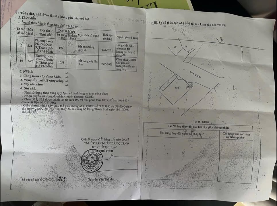 Đất trồng cây lâu năm 1245m² tại Long Phước, Thủ Đức - Tiềm năng đầu tư lớn!