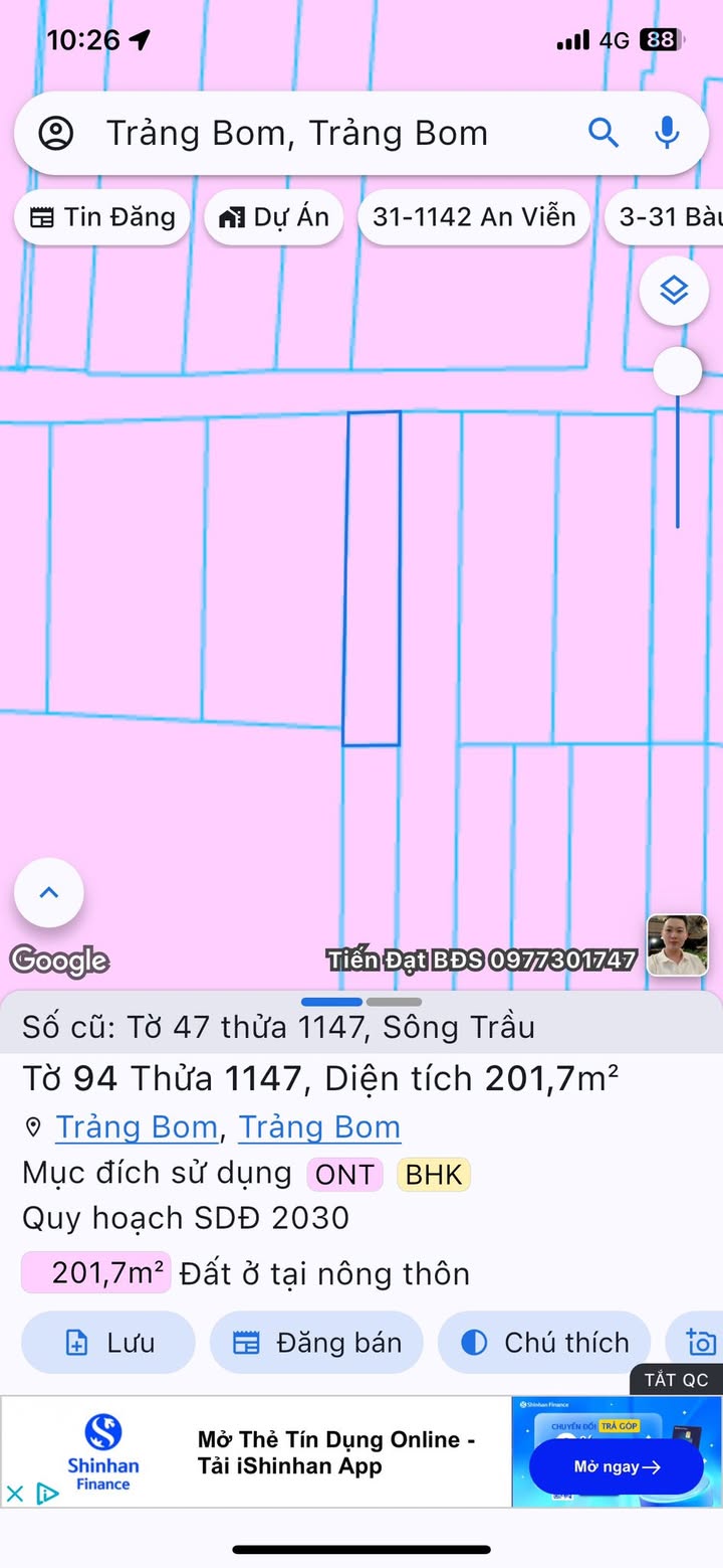 Đất nền 200m² tại KCN Bàu Xéo, Trảng Bom - Giá 2.25 tỷ - Cơ hội đầu tư sinh lời!