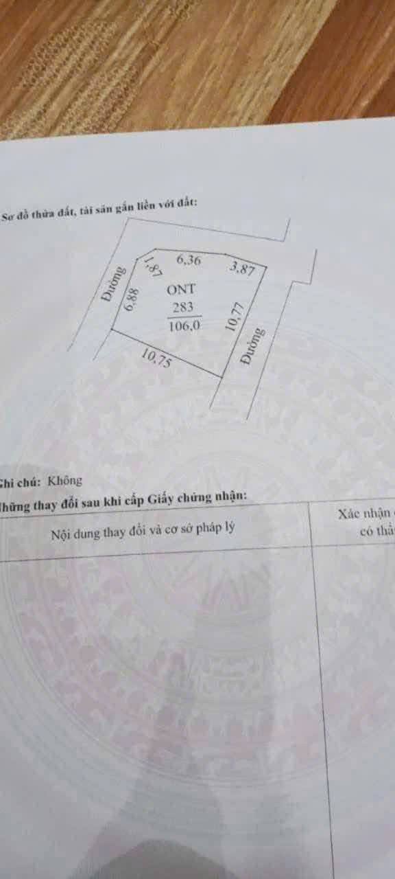 Đất nền Nhân Quyền, Bình Giang 106m² giá 1.2 tỷ - Sổ đỏ chính chủ, 3 mặt tiền!