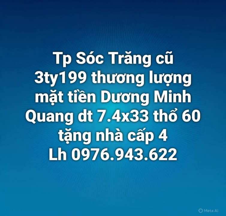 Nhà mặt tiền Dương Minh Quang, Sóc Trăng 244.2m² giá 3.199 tỷ - Thương lượng tốt!