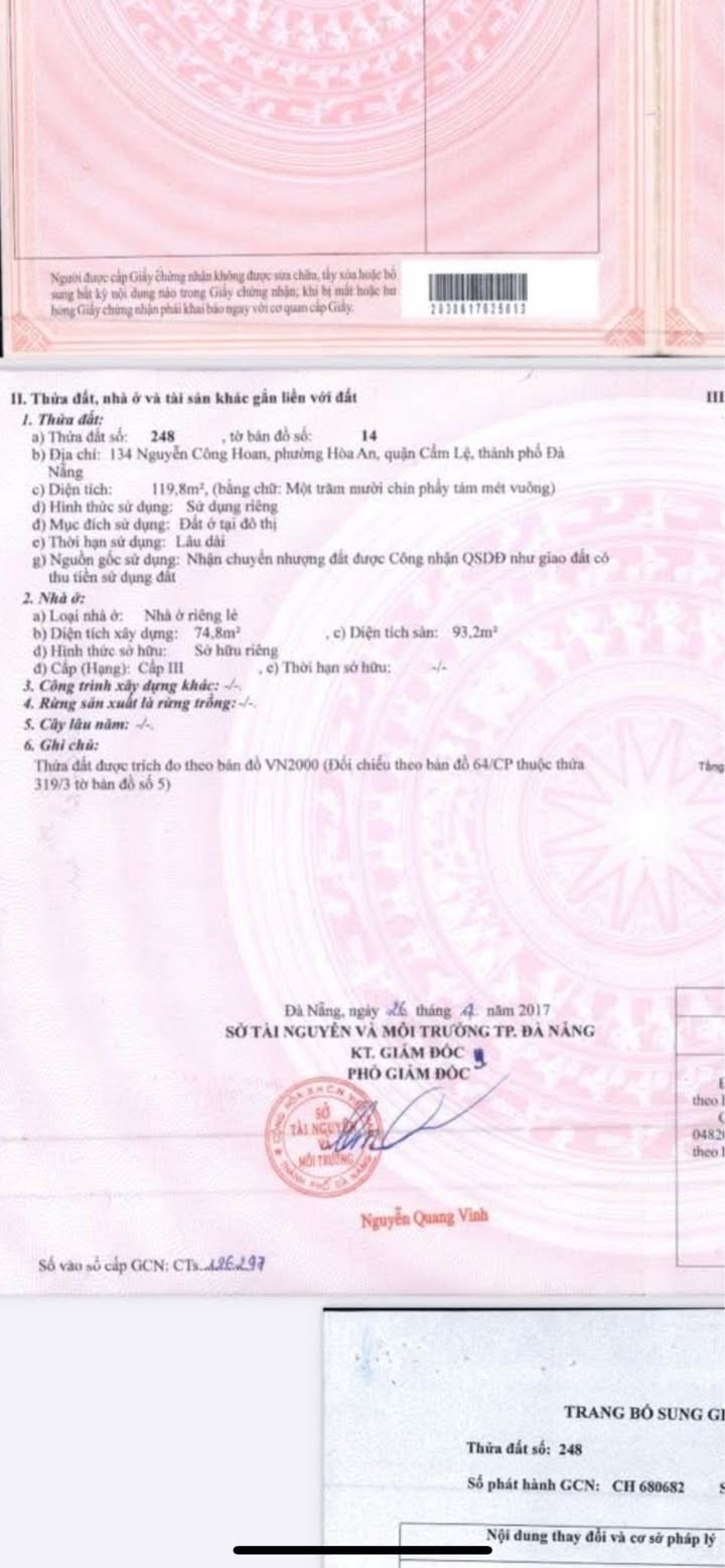 Nhà cấp 4 gác lửng đường Nguyễn Công Hoan 120m² giá 5.2 tỷ - Sổ hồng chính chủ!