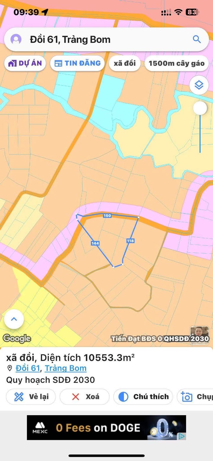 Đất nền 10.000m² tại xã Đồi 61, Trảng Bom - Giá thương lượng hấp dẫn!