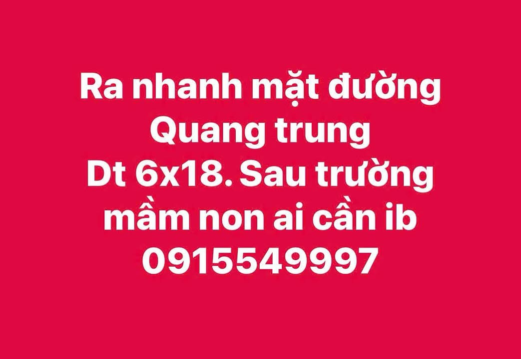 Bán FrontHouse mặt đường Quang Trung, Thạch Hạ - Diện tích 108m², giá thỏa thuận!