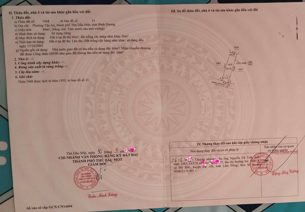 Đất chính chủ phường Tân An, Thủ Dầu Một, 86m² chỉ 1.3 tỷ - An ninh tốt, giao thông thuận tiện!