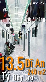 Dãy trọ mới 100% tại Dĩ An 280m² giá 13.5 tỷ - Đầu tư sinh lời tốt!