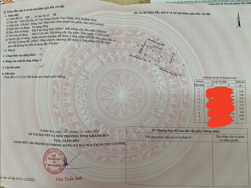 Đất nền liền kề 800m² mặt tiền QL1A - Cơ hội đầu tư hấp dẫn tại Vạn Ninh!