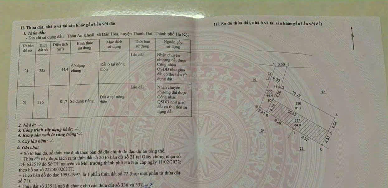 Đất nền thôn An Khoái, xã Dân Hòa, Thanh Oai - Diện tích 82m², giá chỉ 4.1 tỷ!