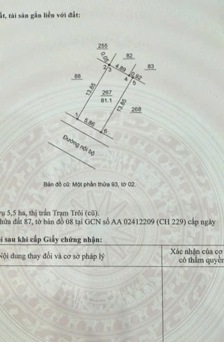 Đất dịch vụ Trạm Trôi - Hoài Đức 81.1m² giá thỏa thuận - Đầu tư sinh lời cao!
