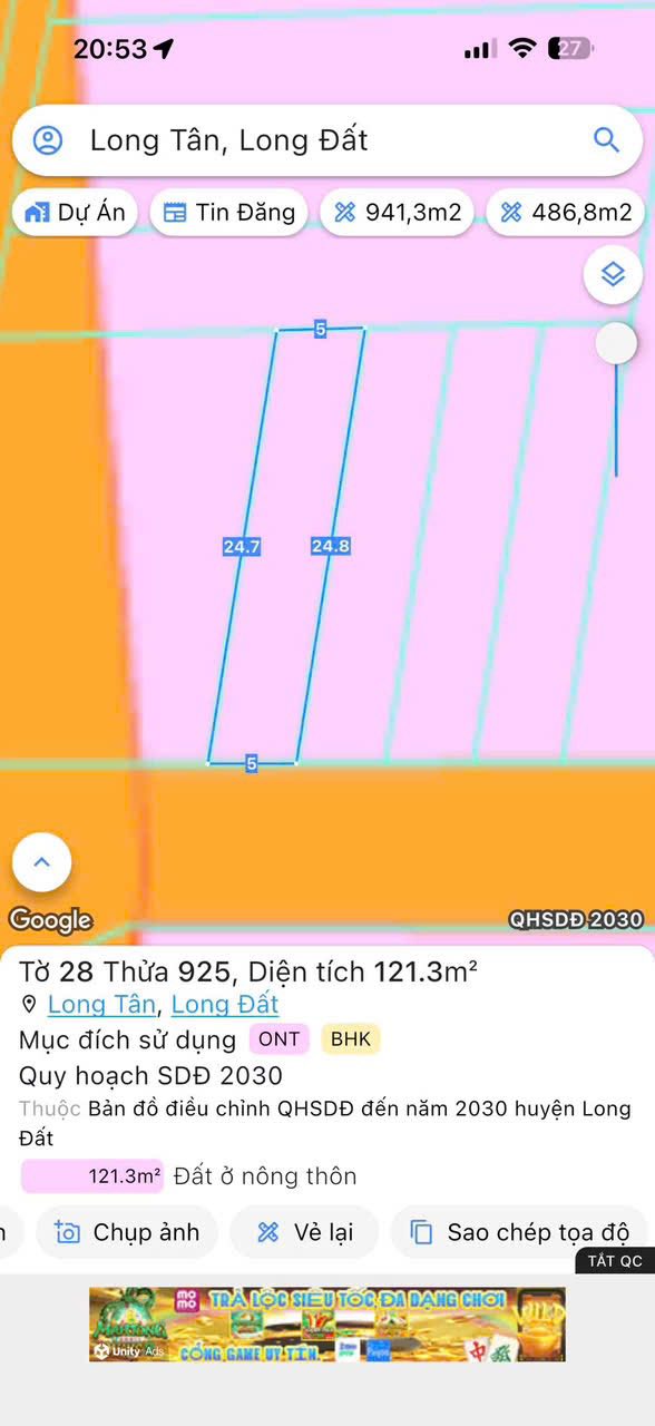 Đất nền Long Tân, Đất Đỏ 486m² chỉ 700 triệu - Đầu tư sinh lời ngay!