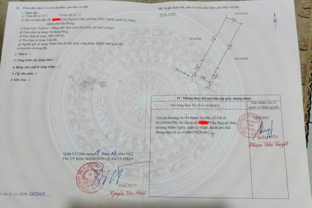 Đất nền Trần Nguyên Hãn - Lê Chân - 72m² chỉ 2.614 tỷ - Mua đất tặng nhà cấp 4!