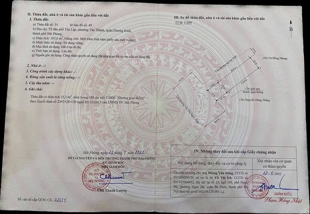 Đất nền lô góc đường Vũ Thị Ngọc Toàn, Tân Thành 105.6m² - Giá chỉ 2.9 tỷ!