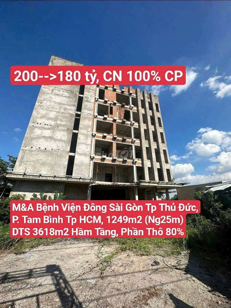 M&A Bệnh Viện Đông Sài Gòn 1249.80m² giá 180 tỷ - Cơ hội đầu tư hấp dẫn!