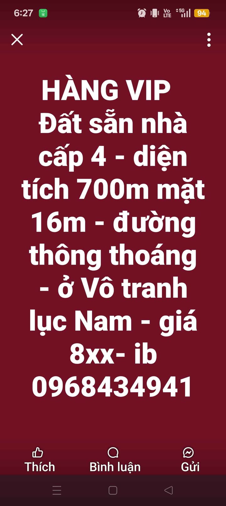 Đất nền xã Vô Tranh, Lục Nam 700m² giá thương lượng - Cơ hội đầu tư vàng!