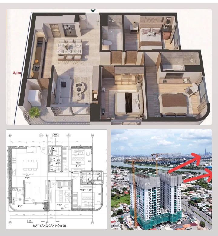 Căn hộ 3PN The Emerald 68, 87m² giá chỉ 1.3 tỷ - View triệu đô tại Thuận An!