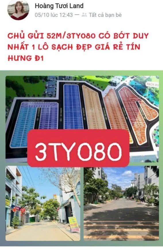Đất nền dự án Tín Hưng, Long Trường, 52m² giá 3.08 tỷ - Cơ hội đầu tư hiếm có!