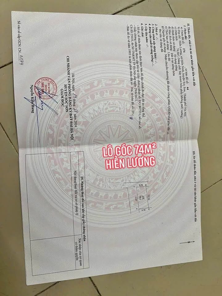 Đất nền Hiền Ninh, Sóc Sơn 74m² giá 2 tỷ - Lô góc siêu phẩm đầu tư!