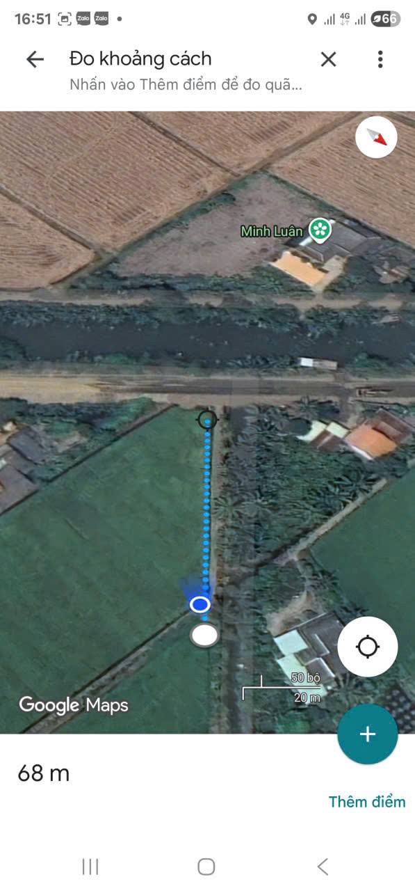 Đất Lúa Tân Thành Thủ Thừa 4300m² giá 1.5 tỷ - Mặt tiền kênh 6