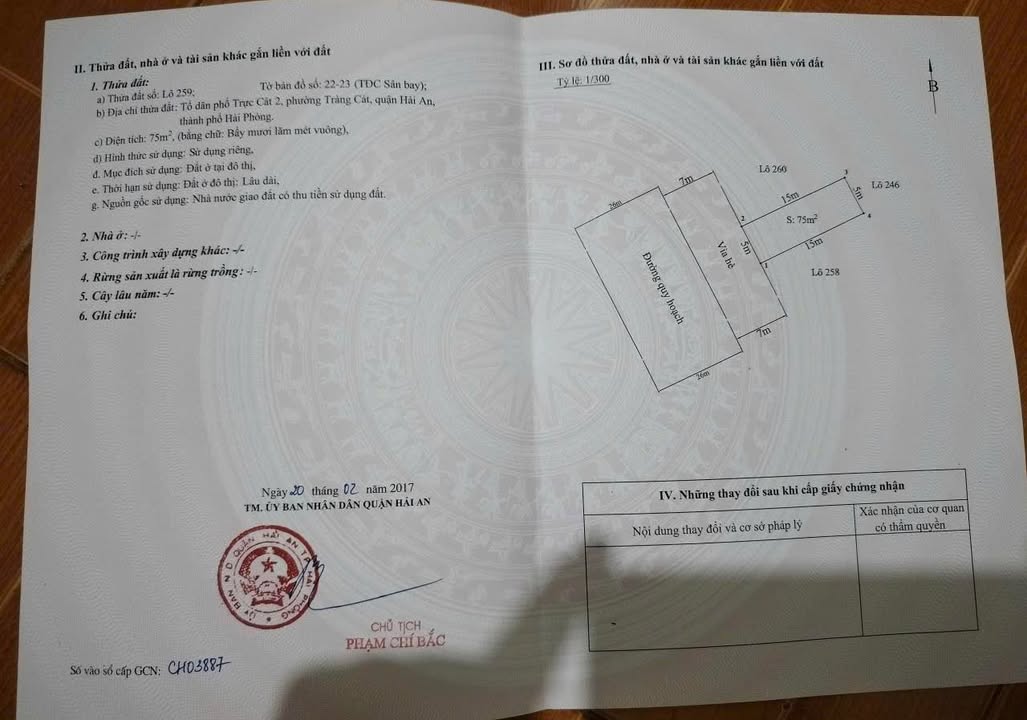 Đất nền mặt đường TĐC Tràng Cát Hải An 75m² giá 4.5 tỷ - Vị trí kết nối dự án lớn!