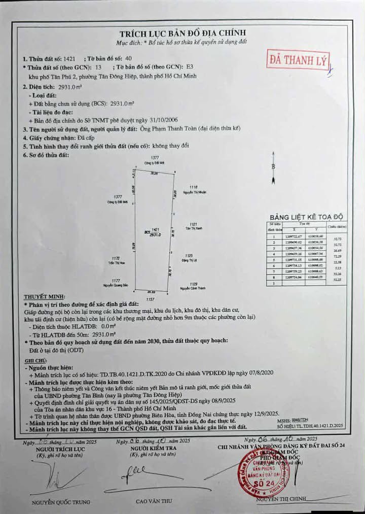 Lô đất 3000m² tại Tân Phú 2, Dĩ An - Giá 35 tỷ, Thương lượng chính chủ!